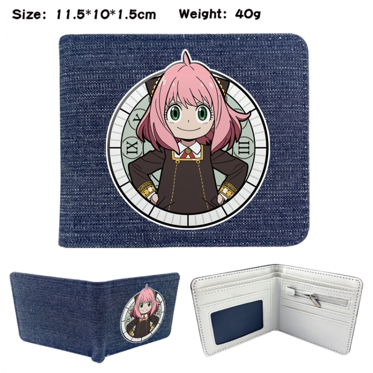 SPY×FAMILY Anime denim folding full-color wallet 11.5X10X1.5CM