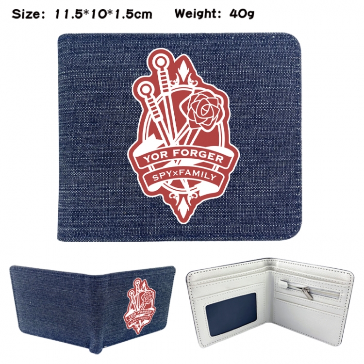 SPY×FAMILY Anime denim folding full-color wallet 11.5X10X1.5CM