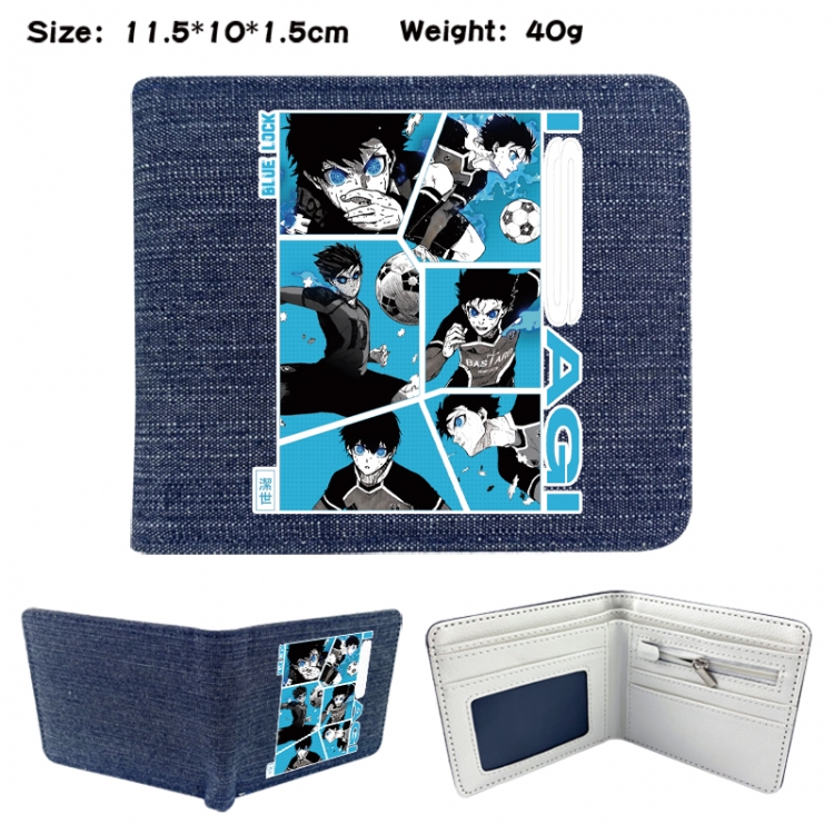 BLUE LOCK Anime denim folding full-color wallet 11.5X10X1.5CM
