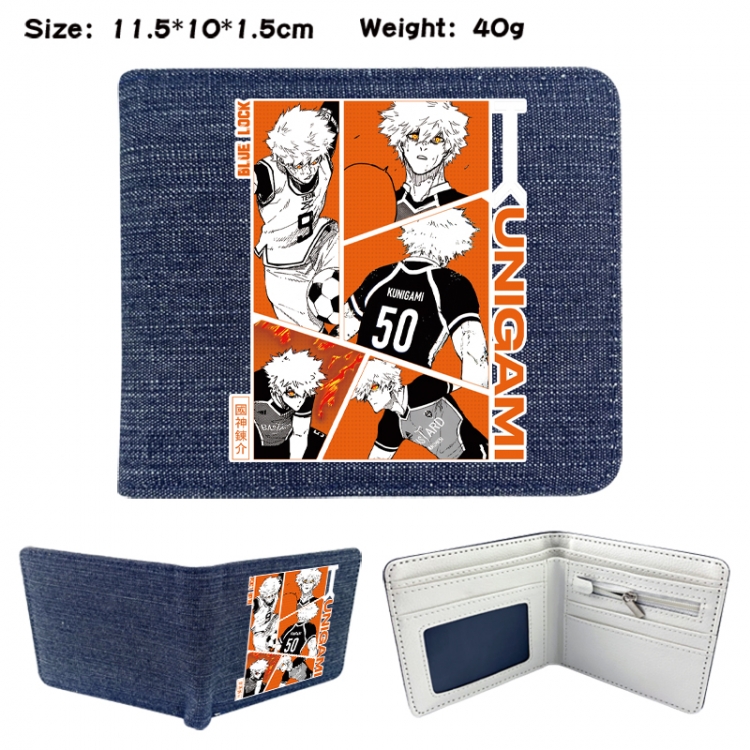 BLUE LOCK Anime denim folding full-color wallet 11.5X10X1.5CM