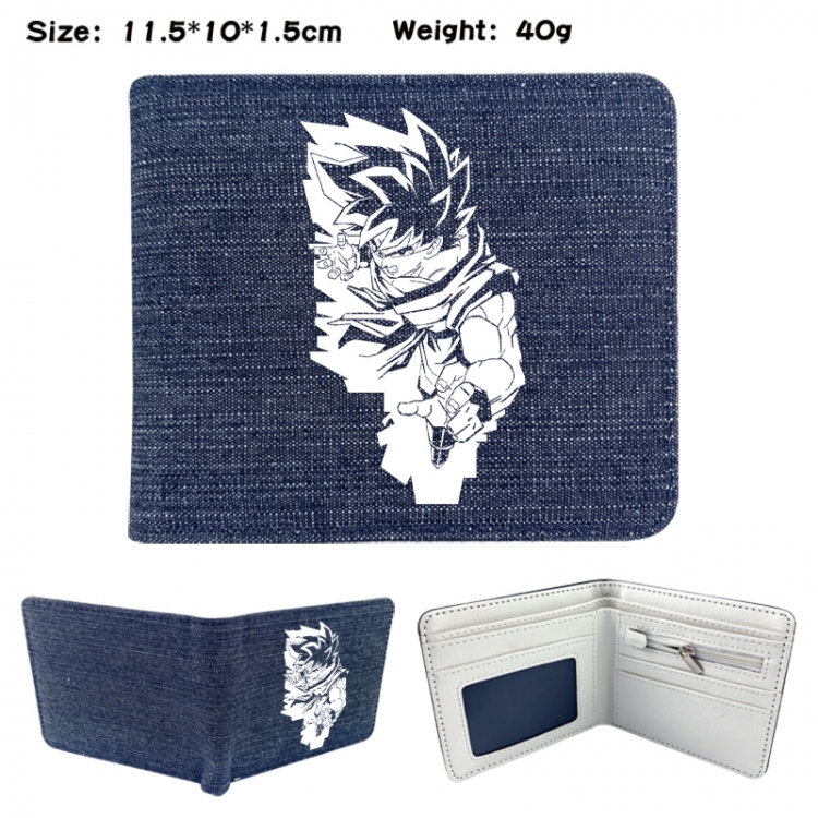 DRAGON BALL Anime denim folding full-color wallet 11.5X10X1.5CM