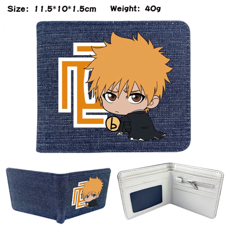 Bleach Anime denim folding full-color wallet 11.5X10X1.5CM