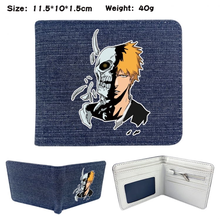 Bleach Anime denim folding full-color wallet 11.5X10X1.5CM