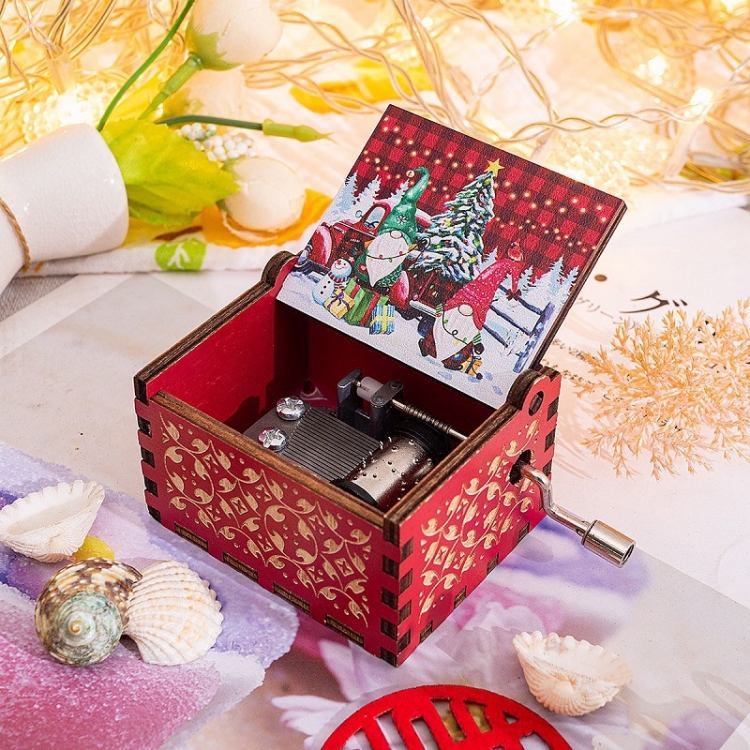 Christmas collection Stall display hand cranked music box vintage music box gift 6.4X5.2X4.2CM price for 5 pcs