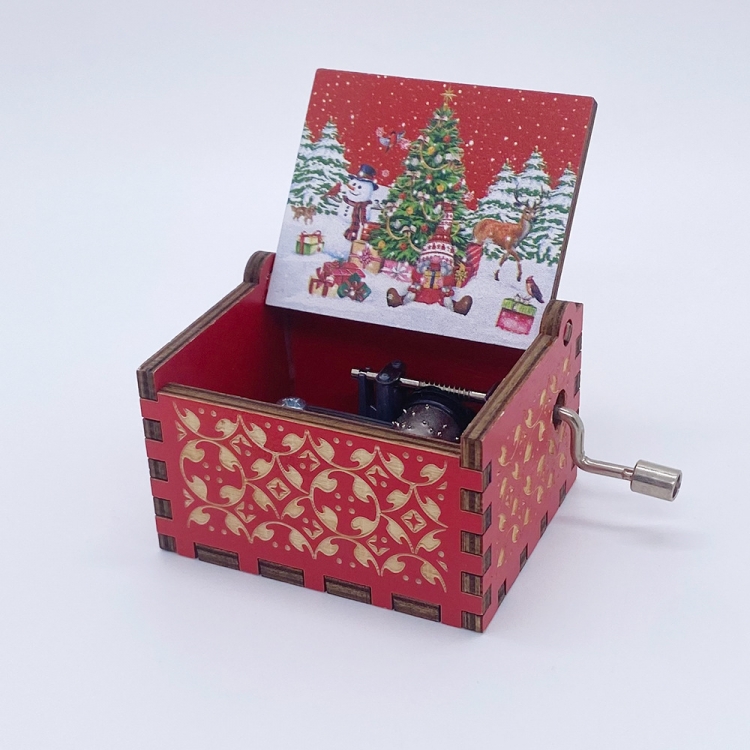 Christmas collection Stall display hand cranked music box vintage music box gift 6.4X5.2X4.2CM price for 5 pcs