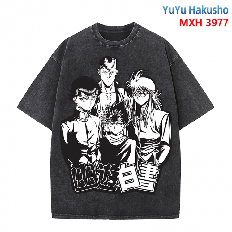 YuYu Hakusho Anime peripheral pure cotton washed and worn T-shirt from S to 4XL