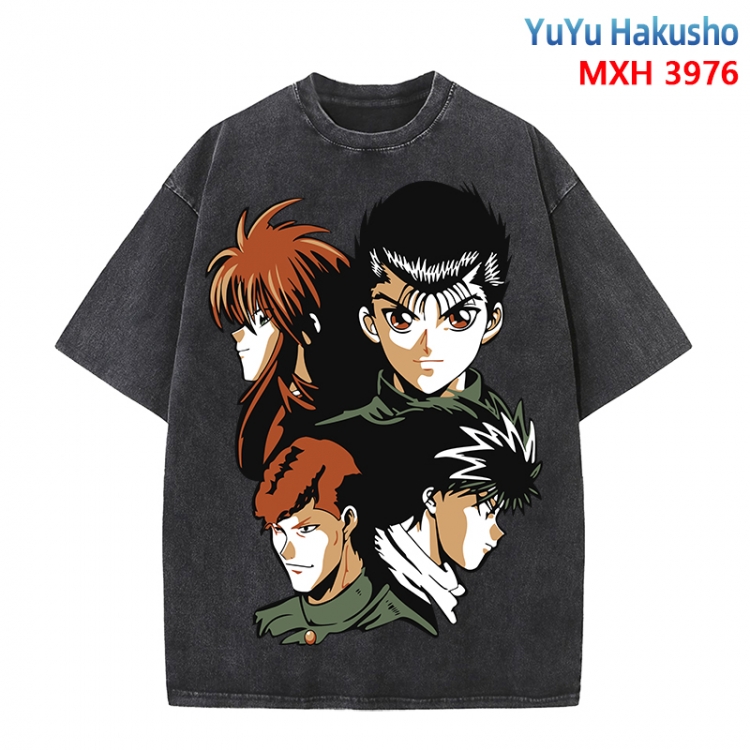 YuYu Hakusho Anime peripheral pure cotton washed and worn T-shirt from S to 4XL