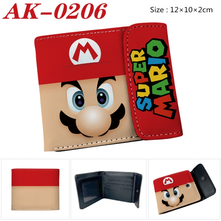 Super Mario Anime PU leather full color buckle 20% off wallet 12X10X2CM