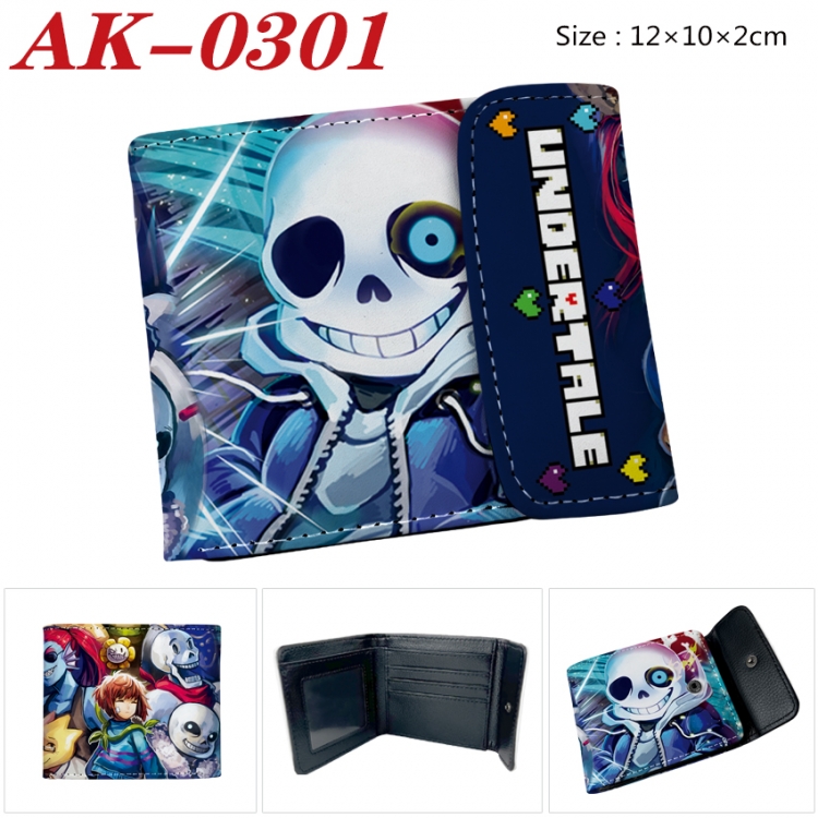 Undertale Anime PU leather full color buckle 20% off wallet 12X10X2CM