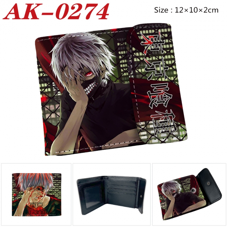 Tokyo Ghoul Anime PU leather full color buckle 20% off wallet 12X10X2CM