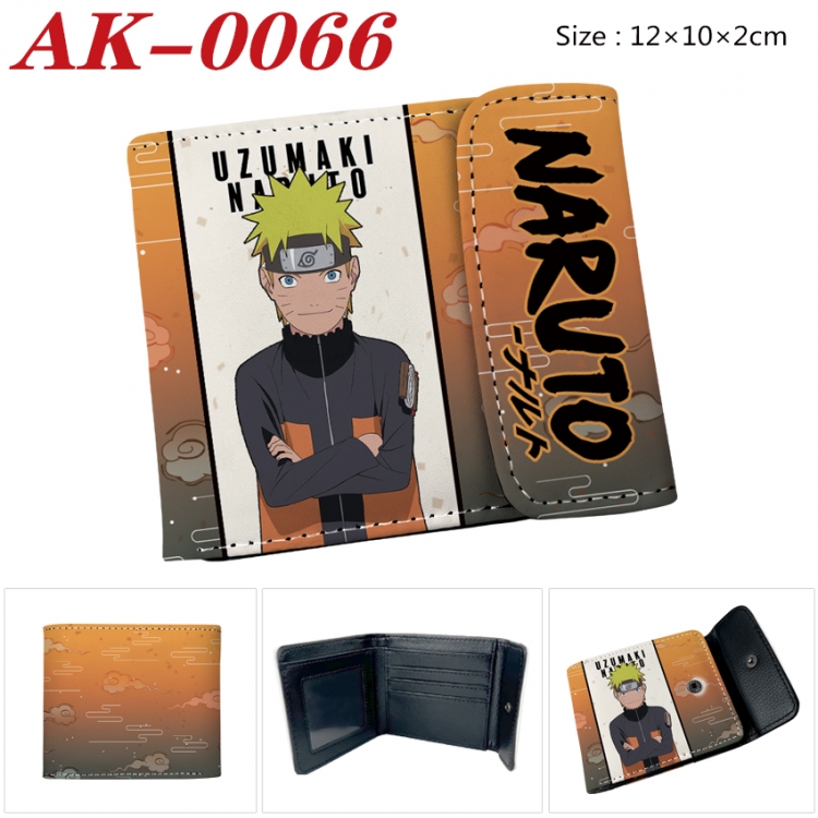 Naruto Anime PU leather full color buckle 20% off wallet 12X10X2CM