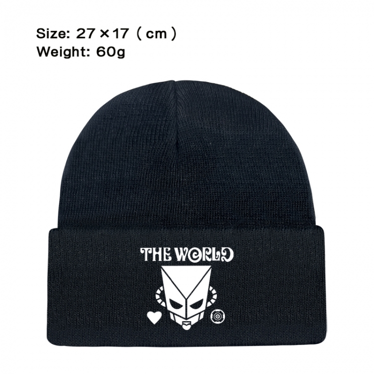 JoJos Bizarre Adventure Anime printed plush knitted hat, warm hat 27X17cm 60g