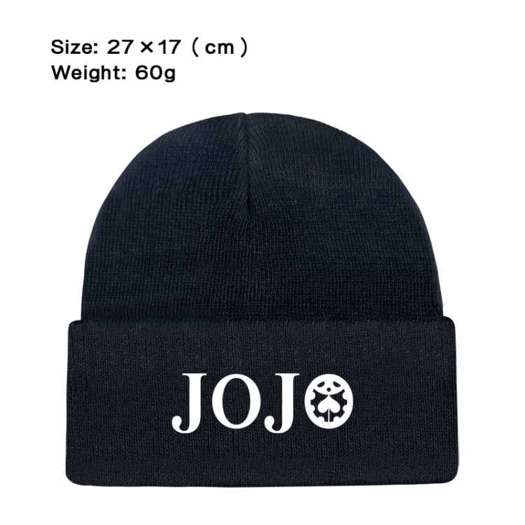 JoJos Bizarre Adventure Anime printed plush knitted hat, warm hat 27X17cm 60g