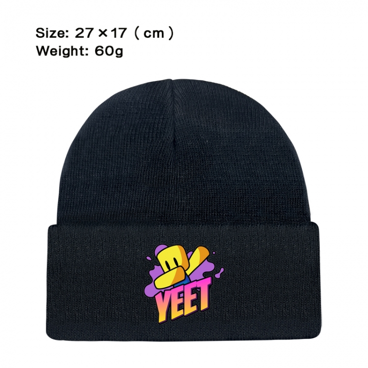 Roblox Anime printed plush knitted hat, warm hat 27X17cm 60g