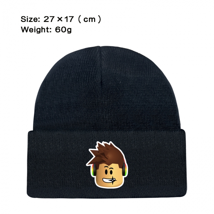 Roblox Anime printed plush knitted hat, warm hat 27X17cm 60g