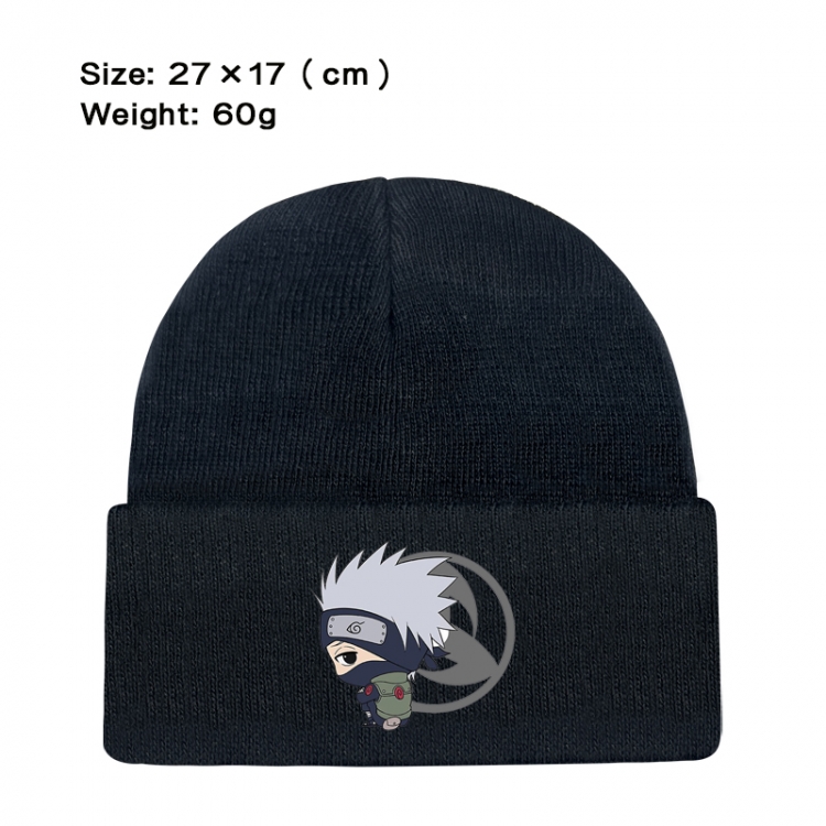 Naruto Anime printed plush knitted hat warm hat 27X17cm 60g