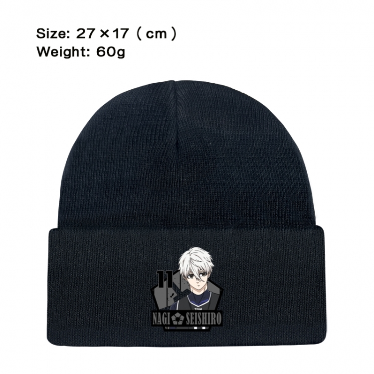 BLUE LOCK Anime printed plush knitted hat warm hat 27X17cm 60g