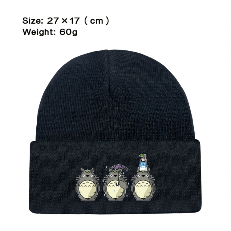 TOTORO Anime printed plush knitted hat warm hat 27X17cm 60g