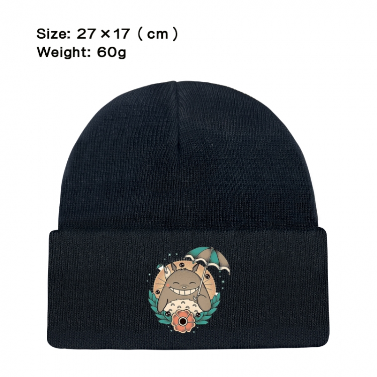 TOTORO Anime printed plush knitted hat warm hat 27X17cm 60g