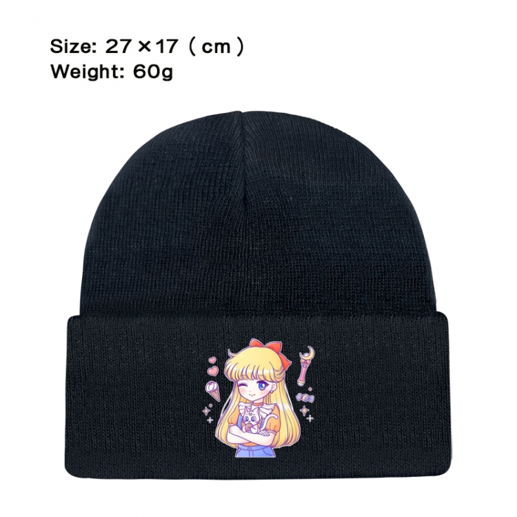 sailormoon Anime printed plush knitted hat warm hat 27X17cm 60g