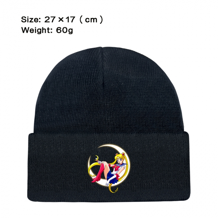 sailormoon Anime printed plush knitted hat warm hat 27X17cm 60g