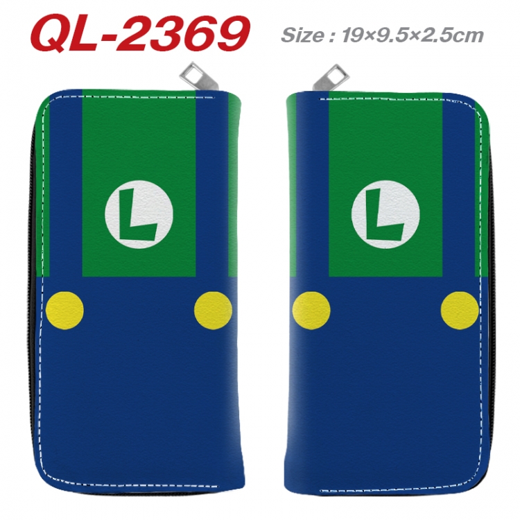 Super Mario Anime peripheral PU leather full-color long zippered wallet 19.5x9.5x2.5cm