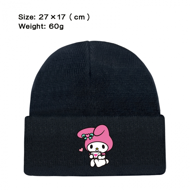 sanrio Anime printed plush knitted hat warm hat 27X17cm 60g