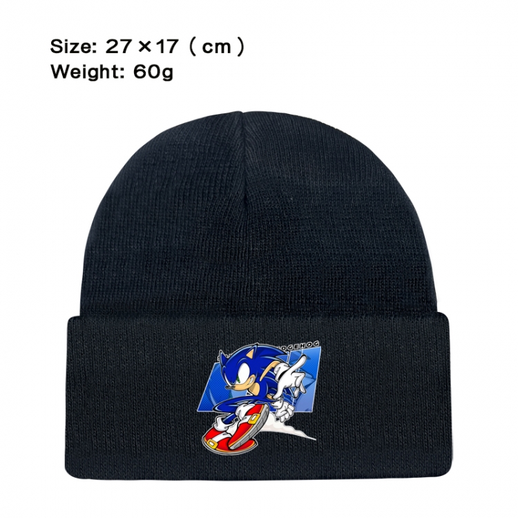 Sonic The Hedgehog Anime printed plush knitted hat warm hat 27X17cm 60g