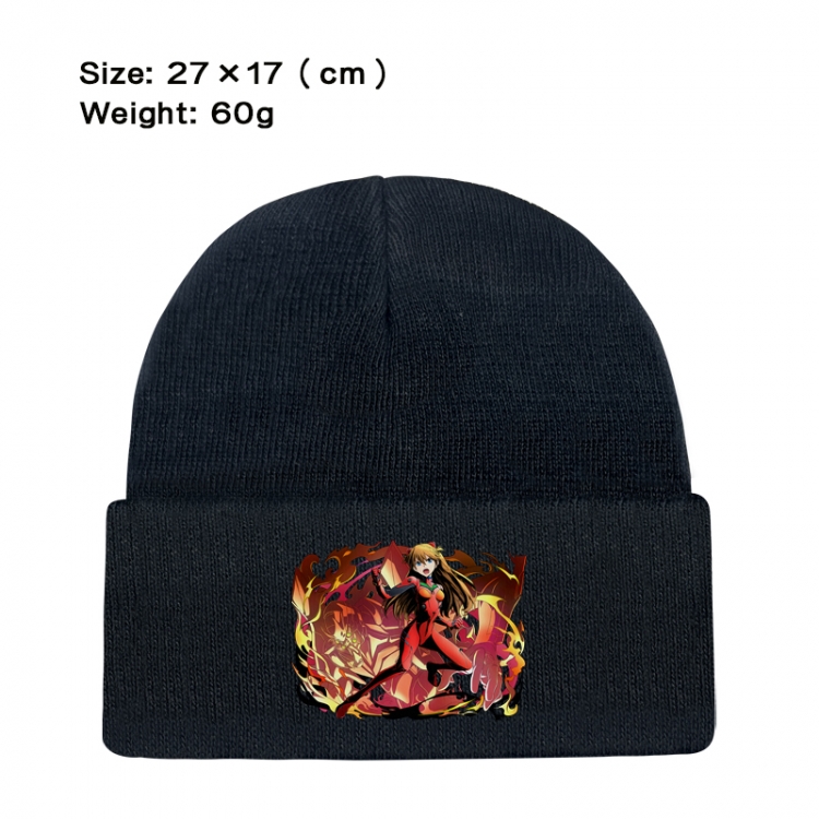 EVA Anime printed plush knitted hat warm hat 27X17cm 60g