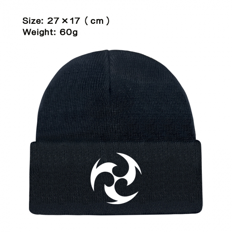Genshin Impact Anime printed plush knitted hat warm hat 27X17cm 60g