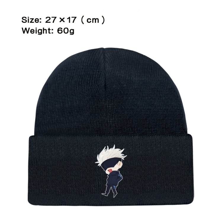Jujutsu Kaisen Anime printed plush knitted hat warm hat 27X17cm 60g