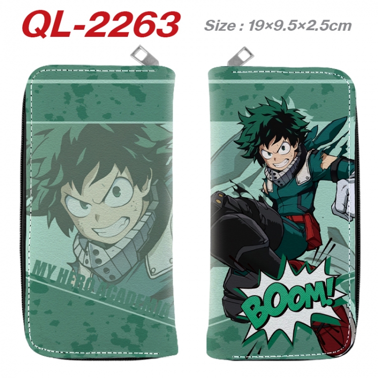 My Hero Academia Anime peripheral PU leather full-color long zippered wallet 19.5x9.5x2.5cm