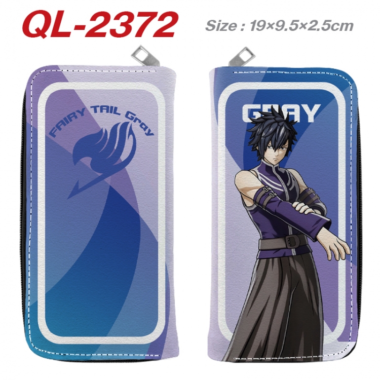 Fairy tail Anime peripheral PU leather full-color long zippered wallet 19.5x9.5x2.5cm