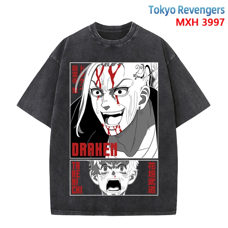 Tokyo Revengers Anime peripheral pure cotton washed and worn T-shirt from S to 4XL