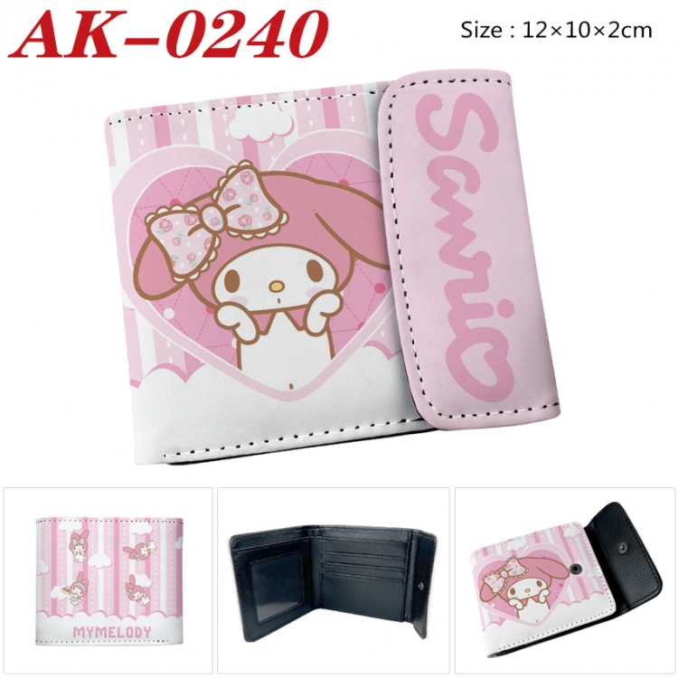 sanrio Anime PU leather full color buckle 20% off wallet 12X10X2CM