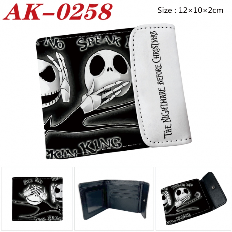 The Nightmare Before Christmas Anime PU leather full color buckle 20% off wallet 12X10X2CM