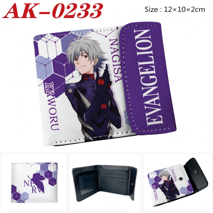 EVA Anime PU leather full color buckle 20% off wallet 12X10X2CM