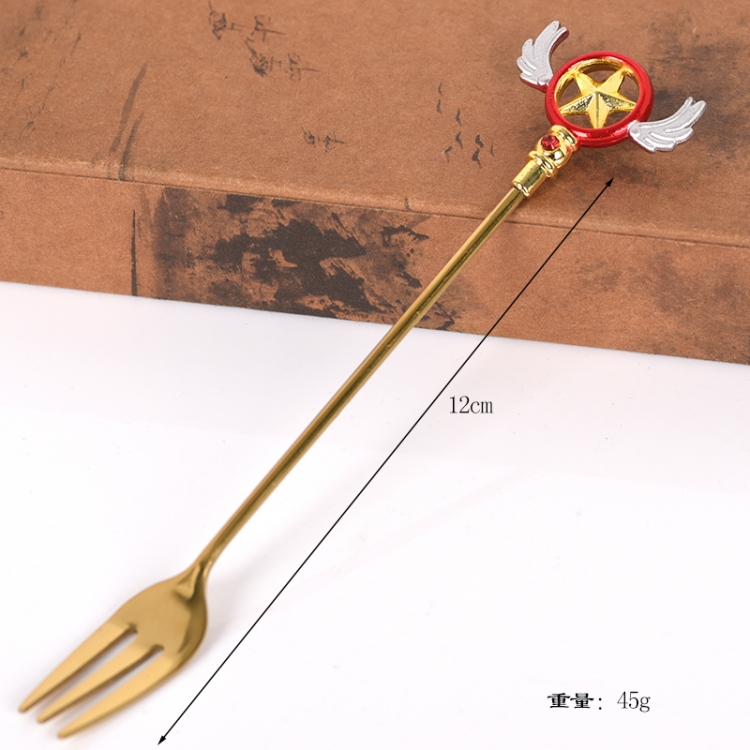 Card Captor Environmental protection metal tableware cartoon fork blister cardboard packaging  price for 2 pcs