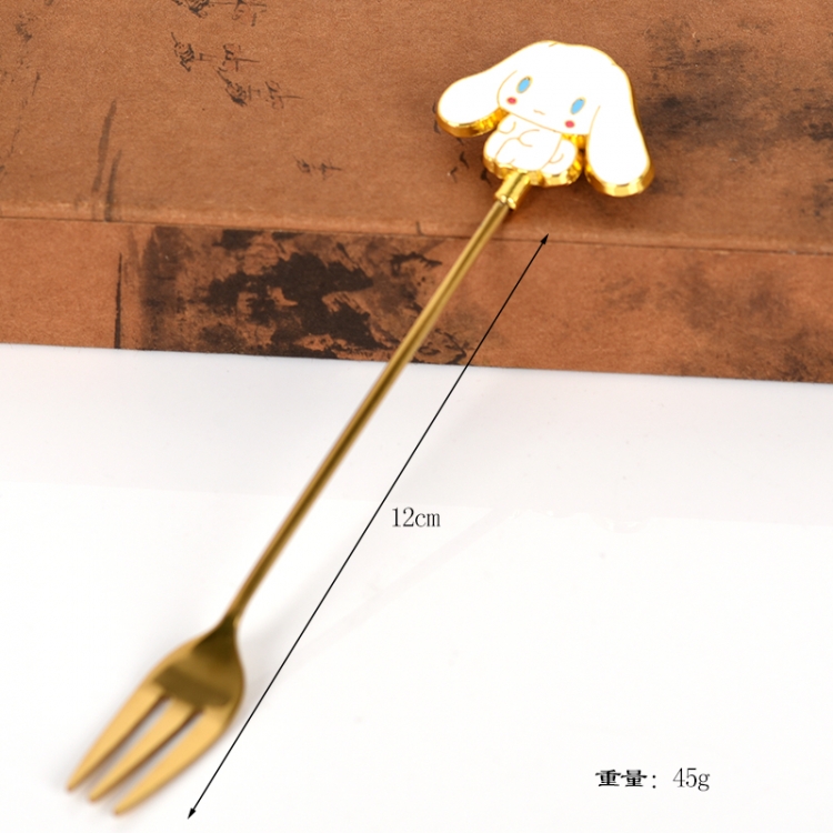 Cinnamoroll Environmental protection metal tableware cartoon fork blister cardboard packaging  price for 2 pcs