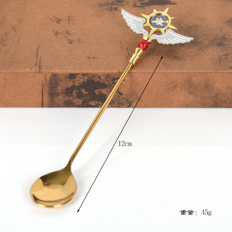 Card Captor Environmental protection metal tableware cartoon spoon blister cardboard packaging price for 2 pcs