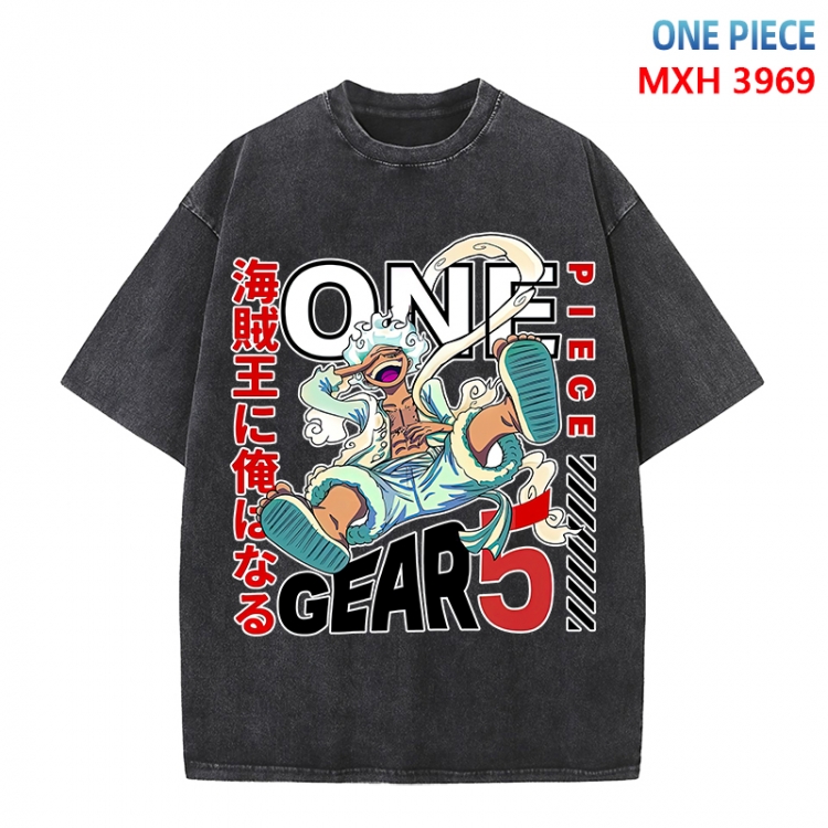 One Piece Anime peripheral pure cotton washed and worn T-shirt from S to 4XL