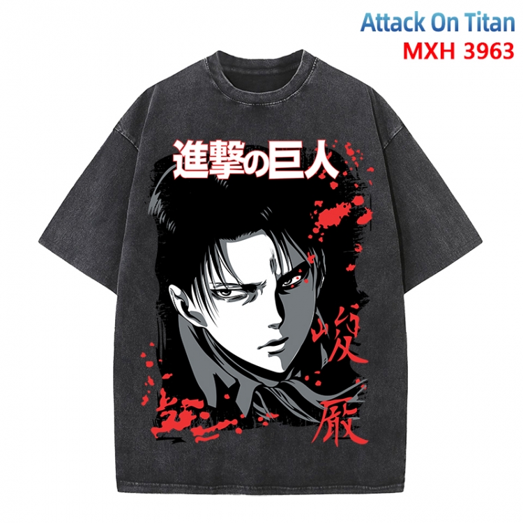 Shingeki no Kyojin Anime peripheral pure cotton washed and worn T-shirt from S to 4XL