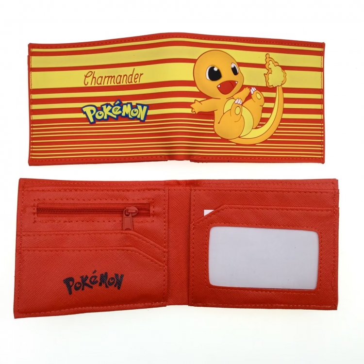 Pokemon Anime peripheral PVC adhesive surface short style folding wallet