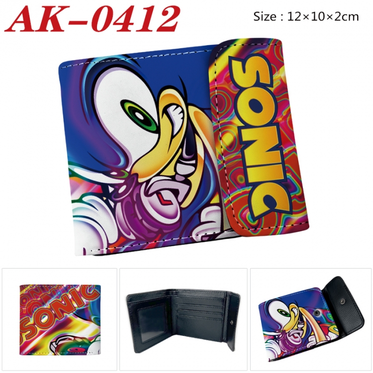 Sonic The Hedgehog Anime PU leather full color buckle 20% off wallet 12X10X2CM