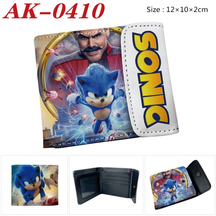 Sonic The Hedgehog Anime PU leather full color buckle 20% off wallet 12X10X2CM