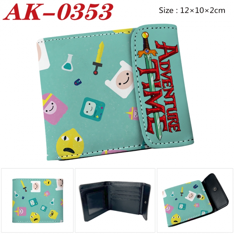 Adventure Time with Anime PU leather full color buckle 20% off wallet 12X10X2CM