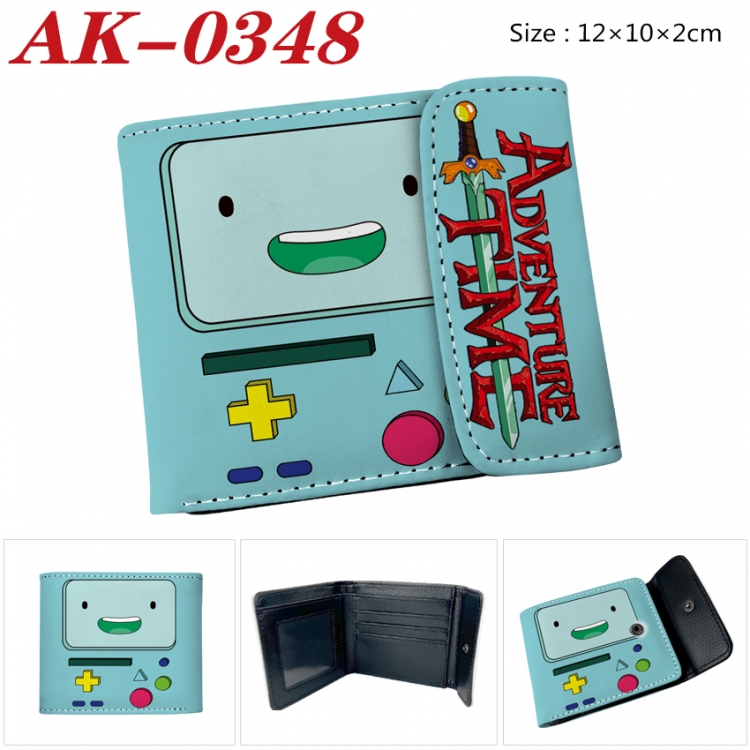 Adventure Time with Anime PU leather full color buckle 20% off wallet 12X10X2CM