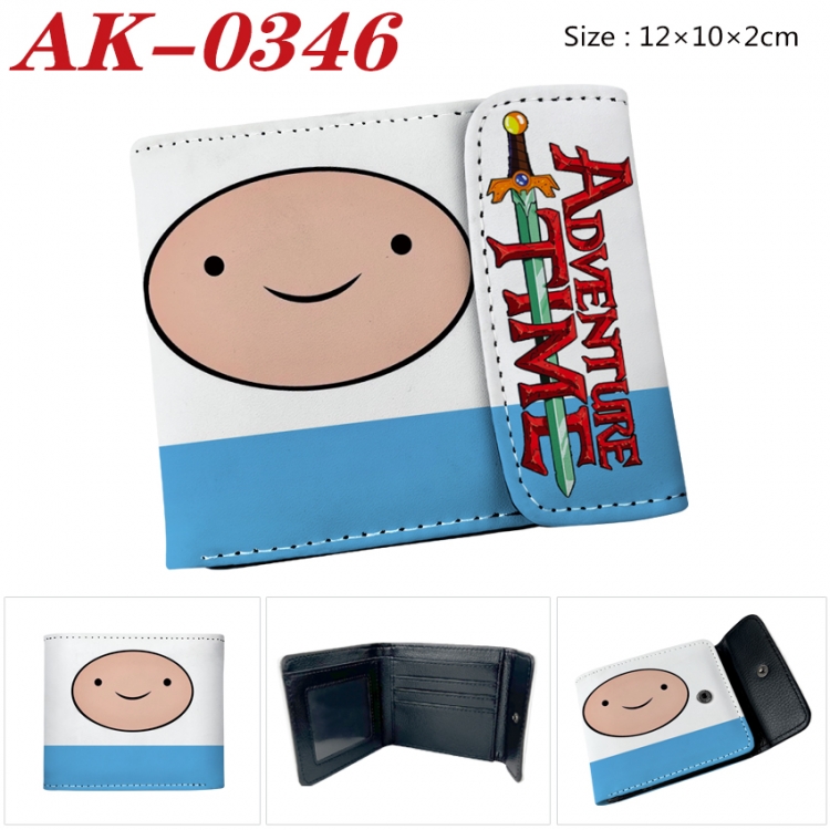 Adventure Time with Anime PU leather full color buckle 20% off wallet 12X10X2CM