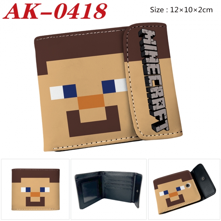 Minecraft Anime PU leather full color buckle 20% off wallet 12X10X2CM