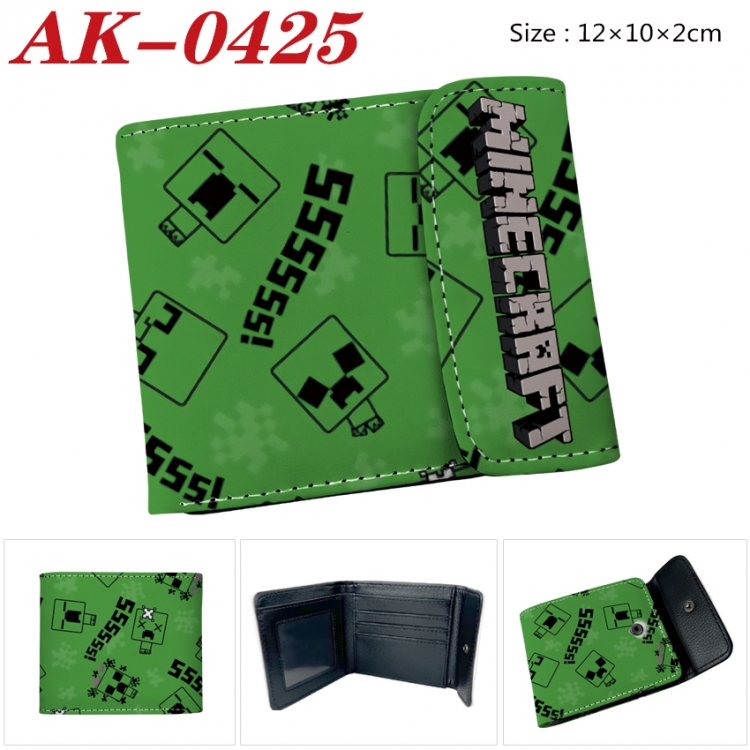 Minecraft Anime PU leather full color buckle 20% off wallet 12X10X2CM